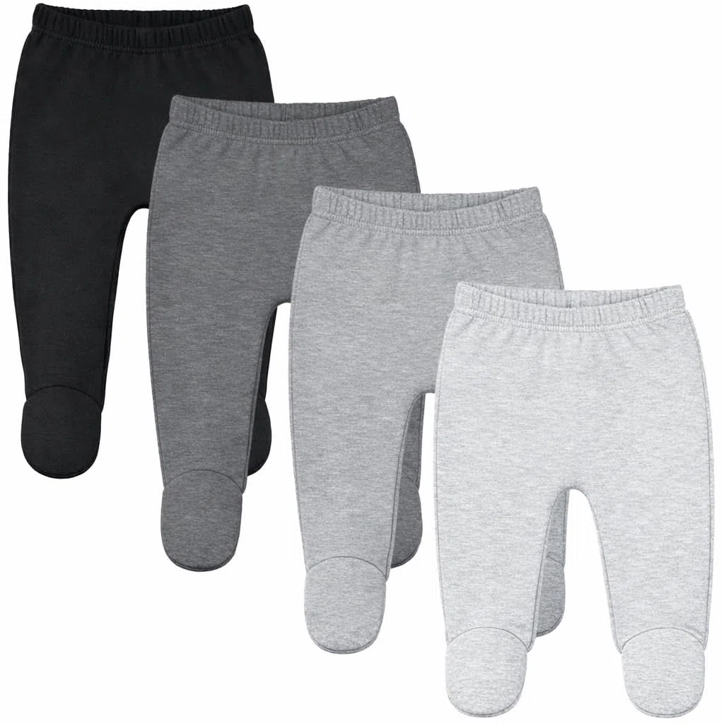 123 Bear Pantalones de bebé de algodón suave y elastano con perneras