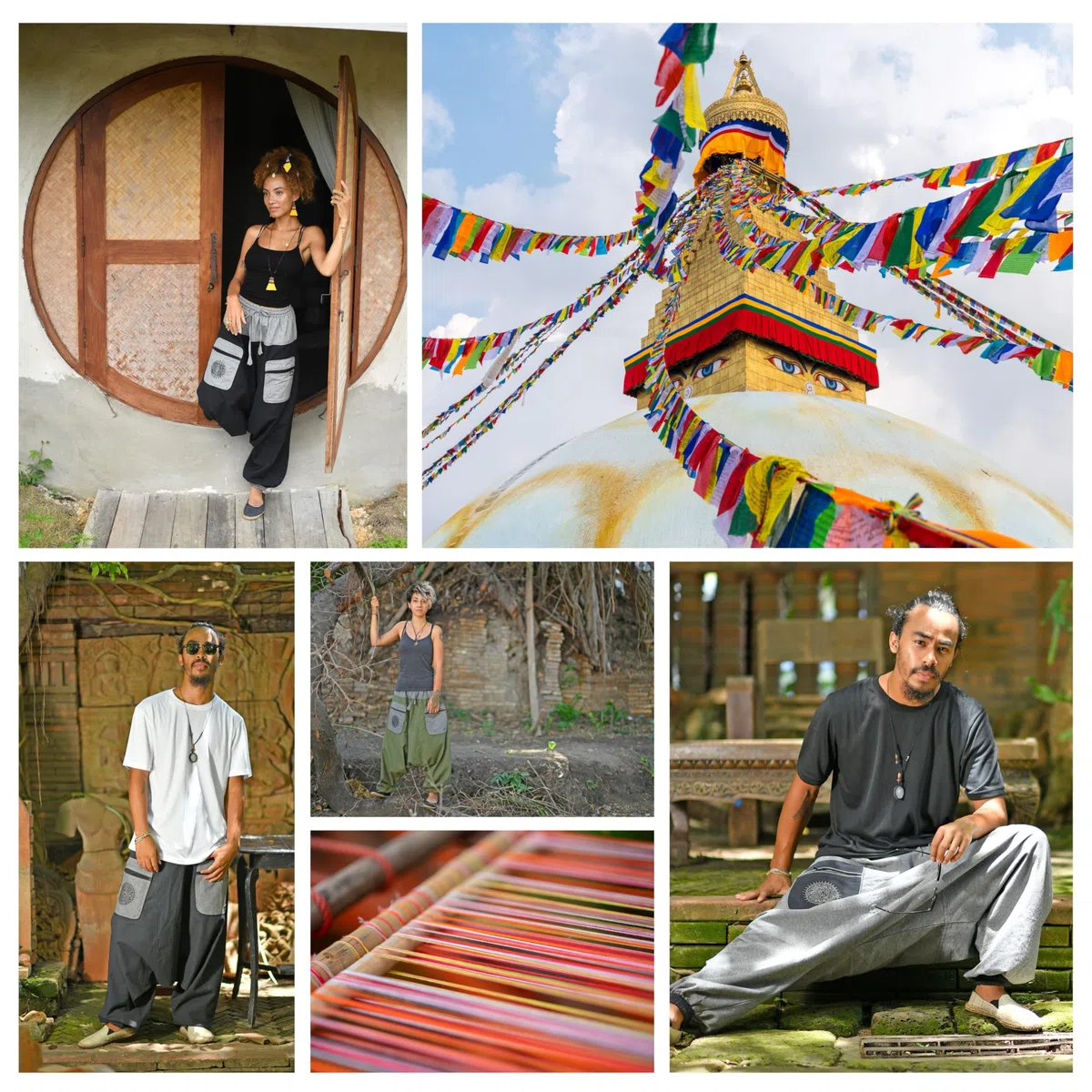 virblatt - Pantalones Bombachos Hombre y Mujer | algodón | Pantalones Hippies Pantalones Harem Hombre Verano Harem Baggy