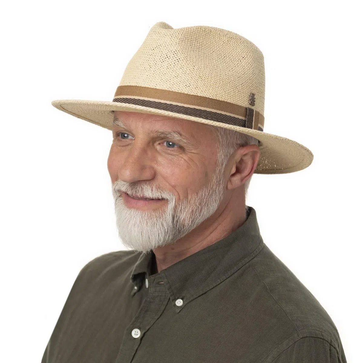 Mayser Sombrero Panamá Andrew Farmer Zechbauer Hombre - Made in The EU Sombreros de Paja Verano con Banda Grosgrain Primavera/Verano