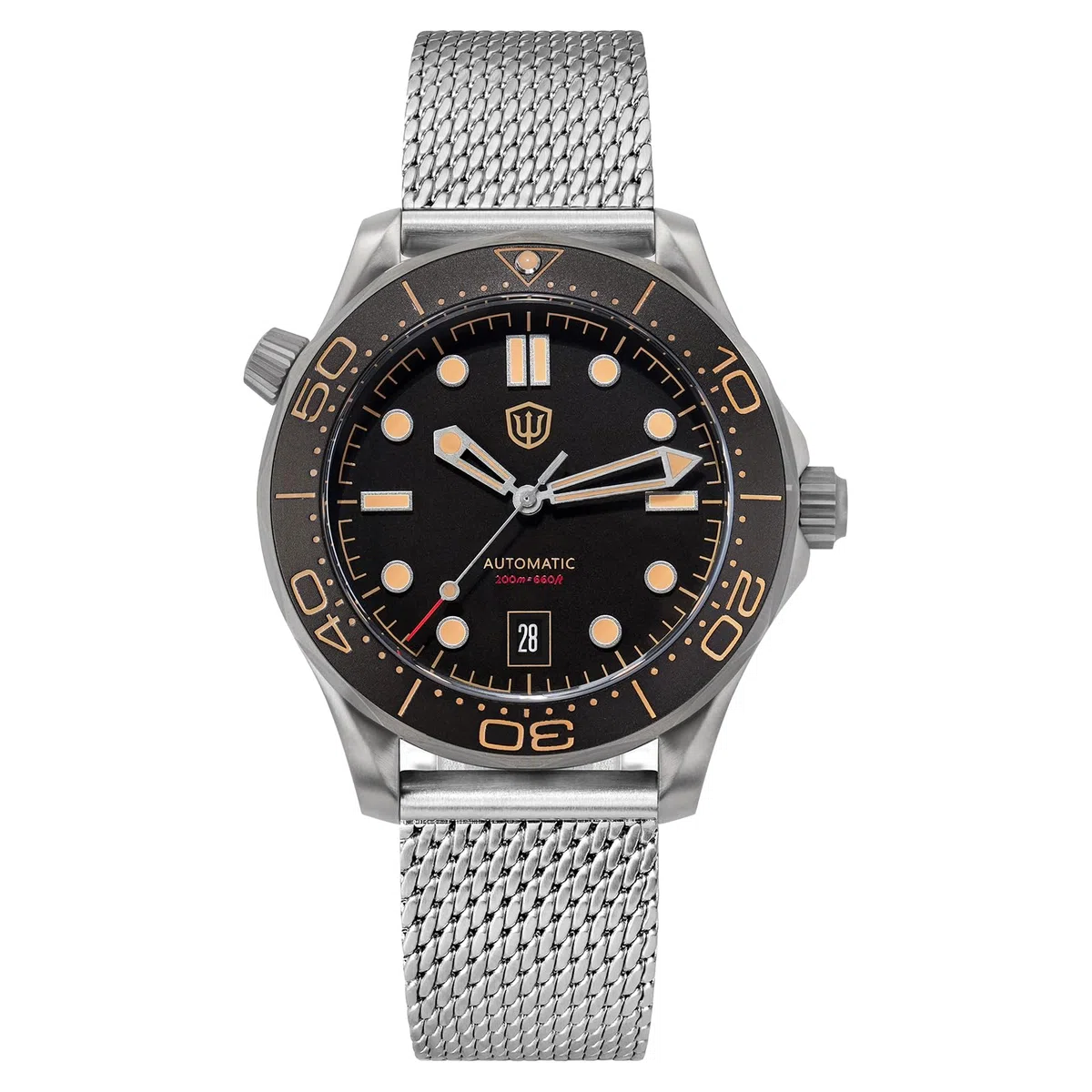 watchdives Relojes Automáticos para Hombres WD007, Reloj de Buceo NTTD de Titanio NH35 Reloj de Pulsera con Cristal de Zafiro Abovedado Resistente al Agua hasta 100 m