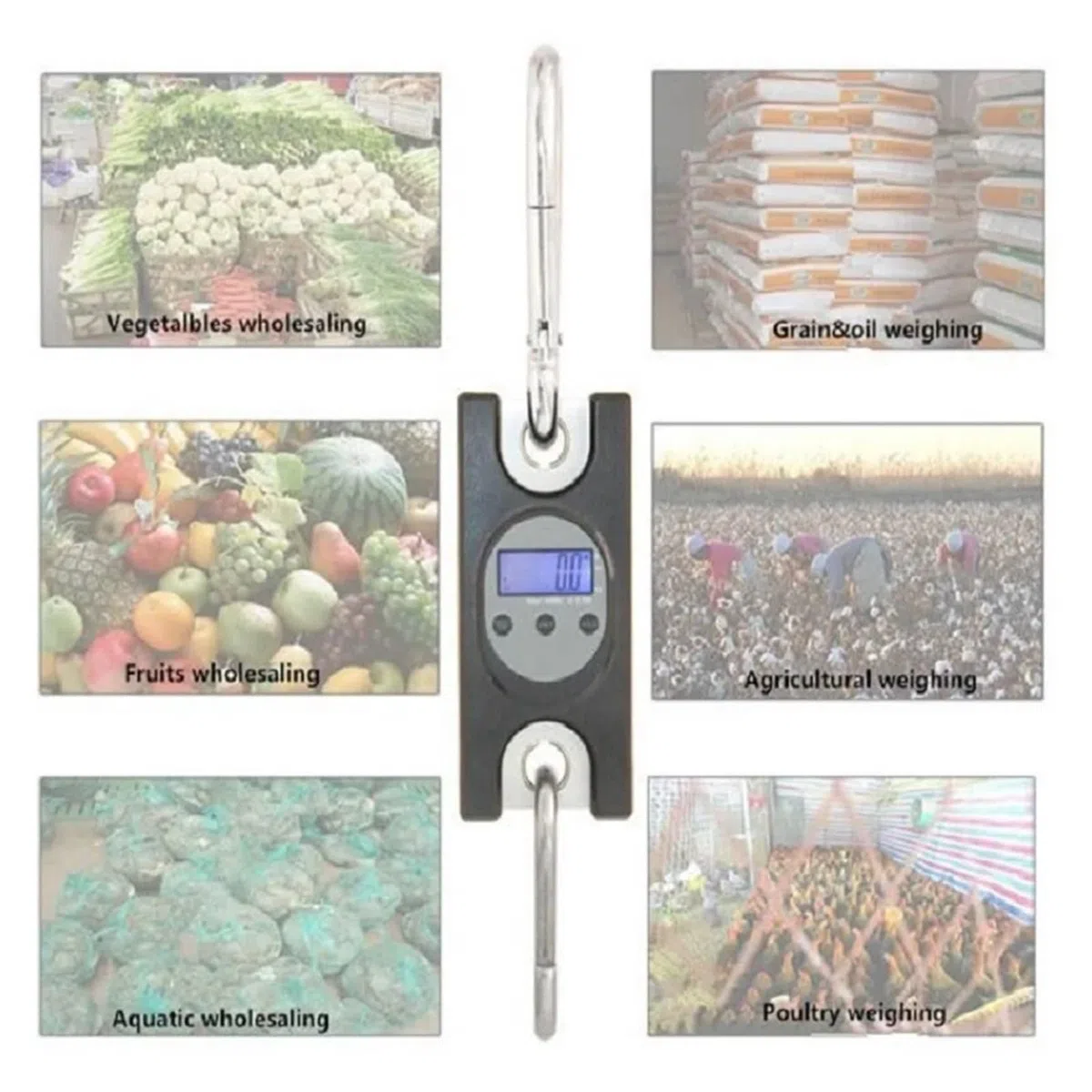 Báscula electrónica de grúa colgante con gancho de báscula Digital de 300kg, balanza de precisión Bascula pesaje de peso báscula de equipaje Bascula