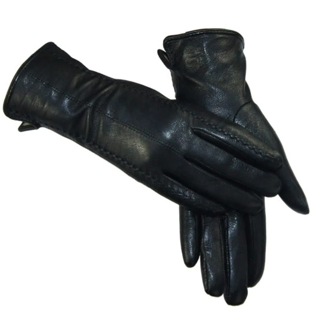Guantes de Mujer con Lazo Grueso de Cuero cálido para Invierno y