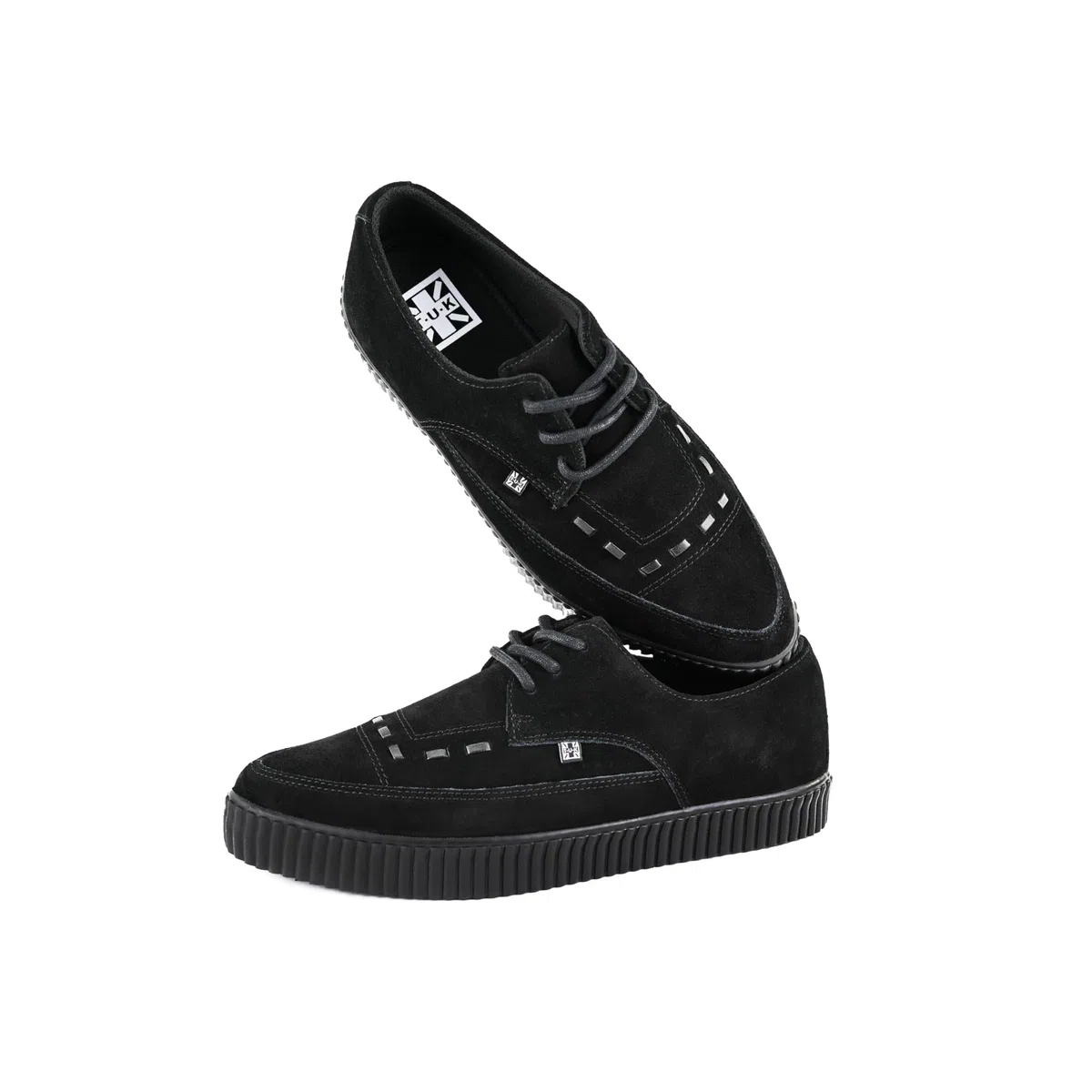 T.U.K. Pointed Creeper Sneakers - Zapatos Hombre y Mujer - Estilo Punk Gótico y Rockero Zapatillas de Lona y Gamuza con Cordones