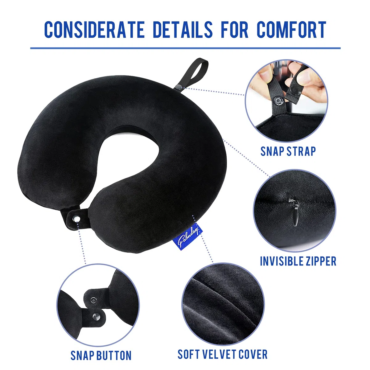 Almohada Viaje Negro, Regalos para Viajeros