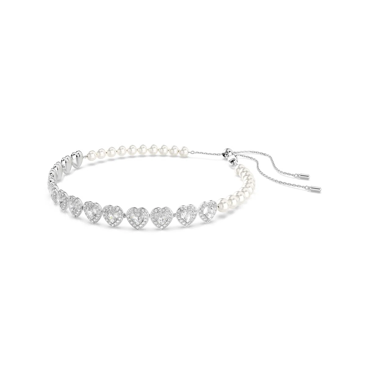 Swarovski Ariana Grande Collection - Collares, pendientes y pulseras con cristales transparentes y perlas con acabado de rodio