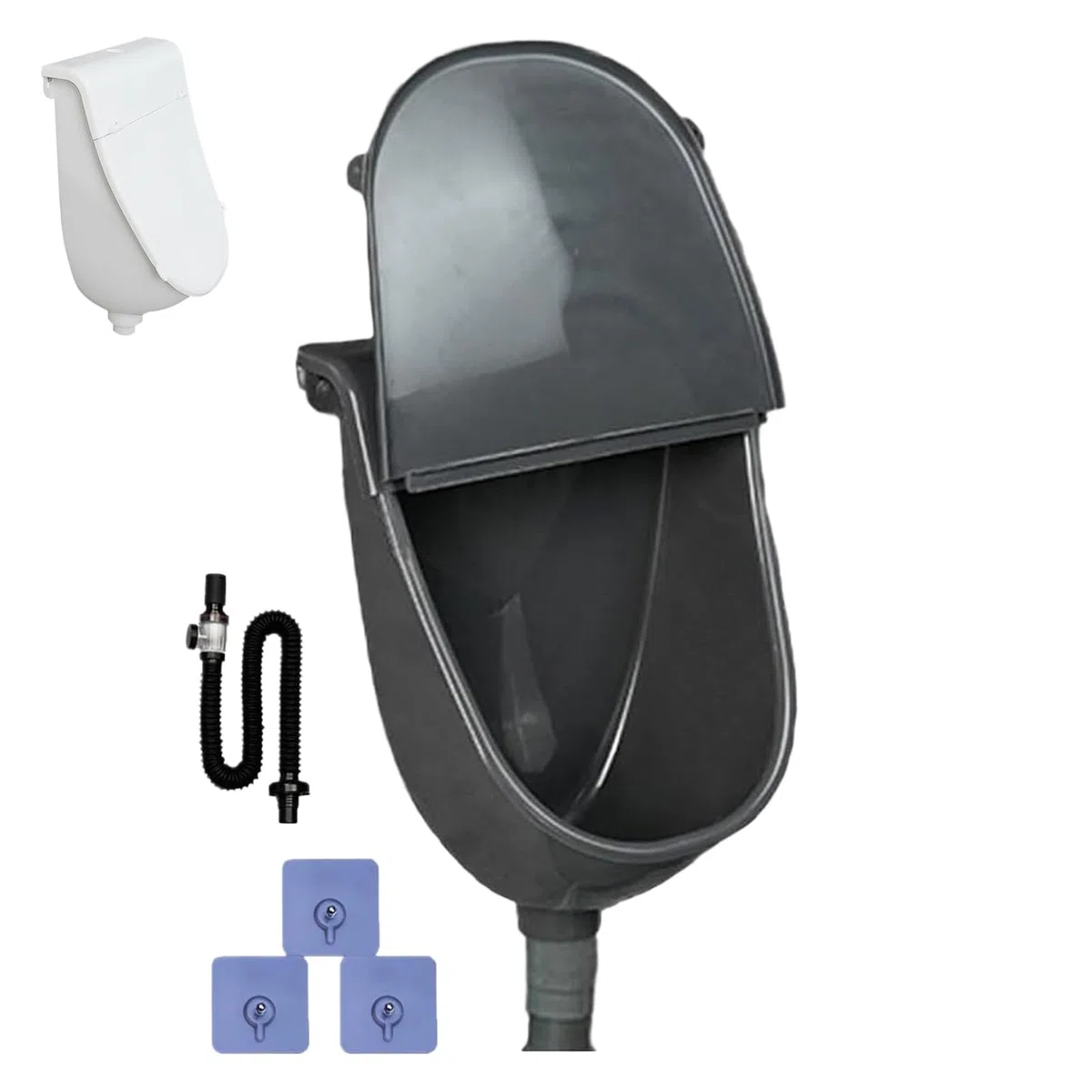 Urinario de Pared para Hombres Urinario Para Baño Con Cubierta Y De | Inodoro Desviador De Con Descarga Ajustable Y Manguera Para Hogar Jardín Y Exteriores