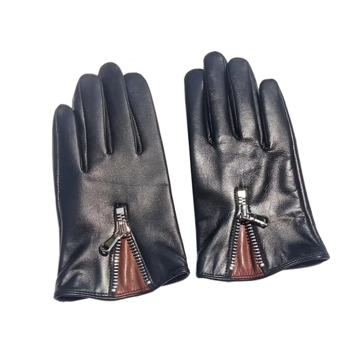 Guantes CáLidos Guantes De Cuero con Cremallera Y Forro Cálido For Mujer con Pantalla Táctil Y Forro Polar For Exteriores Guantes TéRmicos(Large)