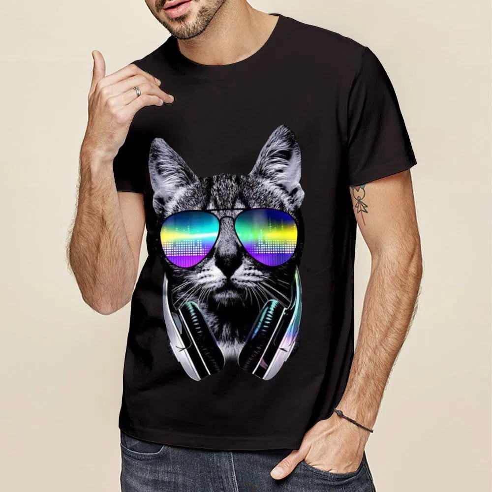 Camiseta clásica para hombre, camiseta de manga corta con gráficos, color blanco fresco, camiseta casual de primera calidad