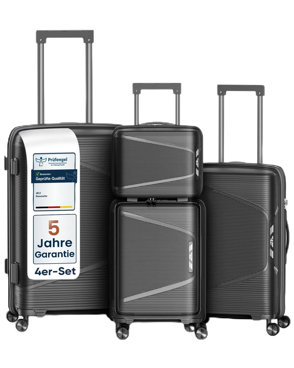 Maleta rígida ligera de viaje y juego de maletas – Maleta con carro con cerradura TSA, ruedas dobles, mango telescópico de aluminio y doble cremallera, estuche de belleza, equipaje de mano y