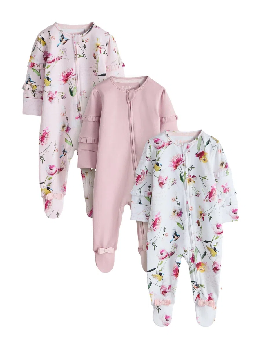 Bebés niña Pack de 3 Pijamas Tipo Pelele