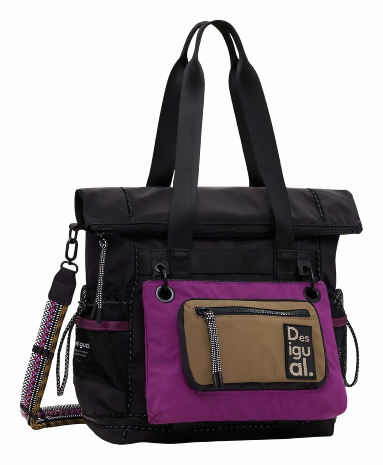 Desigual Modularis 25 Voyager Bag, Negro, violeta