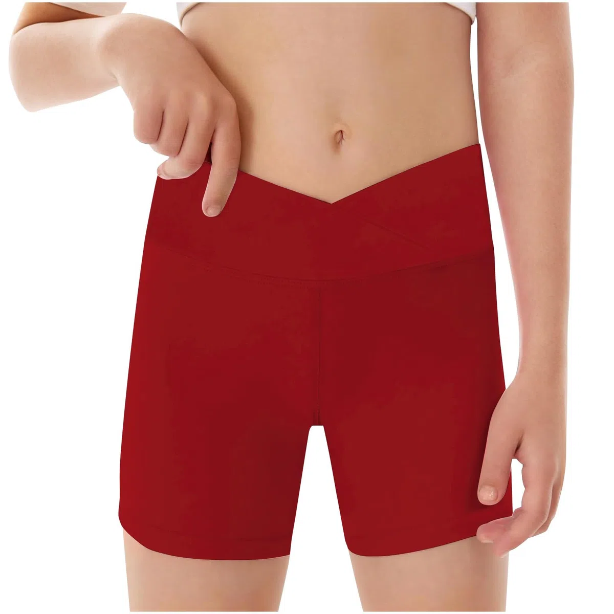 Pantalones cortos de entrenamiento para niñas, pantalones cortos deportivos para correr, cintura alta, para gimnasio, baile, gimnasia