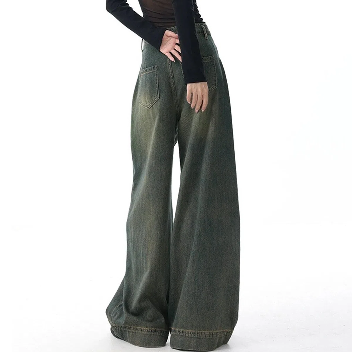 Ropa Mujer Pantalón Vaquero Tejanos Baggy Pantalones Casual Tallas Grandes Vaqueros Ancho Primavera Elasticos Jeans Ligero Rectos Invierno