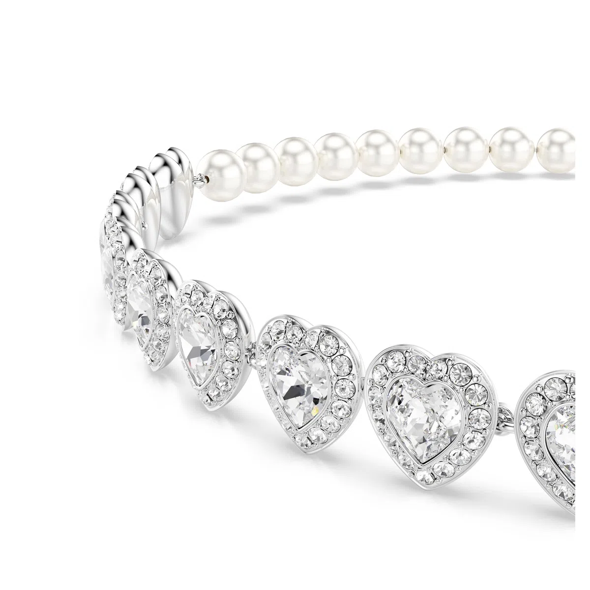 Swarovski Ariana Grande Collection - Collares, pendientes y pulseras con cristales transparentes y perlas con acabado de rodio