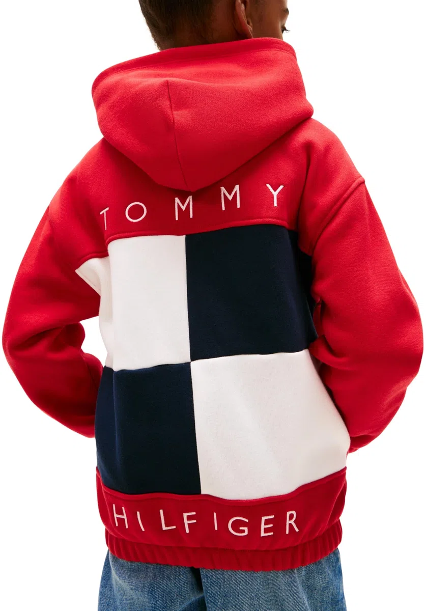 Tommy Hilfiger Heritage Flag Terry Zip Hoodie Ks0ks00706 Sudadera con Capucha y Cremallera Unisex Adulto