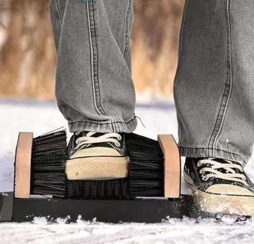 Limpiador de botas de acero inoxidable resistente, limpiador de barro para exteriores con cerdas resistentes, perfecto para entradas, patios y jardines, duradero y fácil de usar