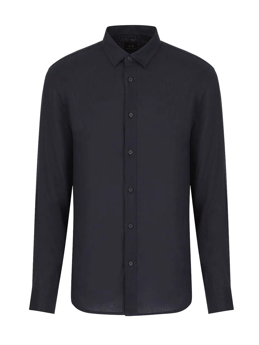 Armani Exchange Regular, Sur Ton Embroidered Logo Camisa de los Hombres