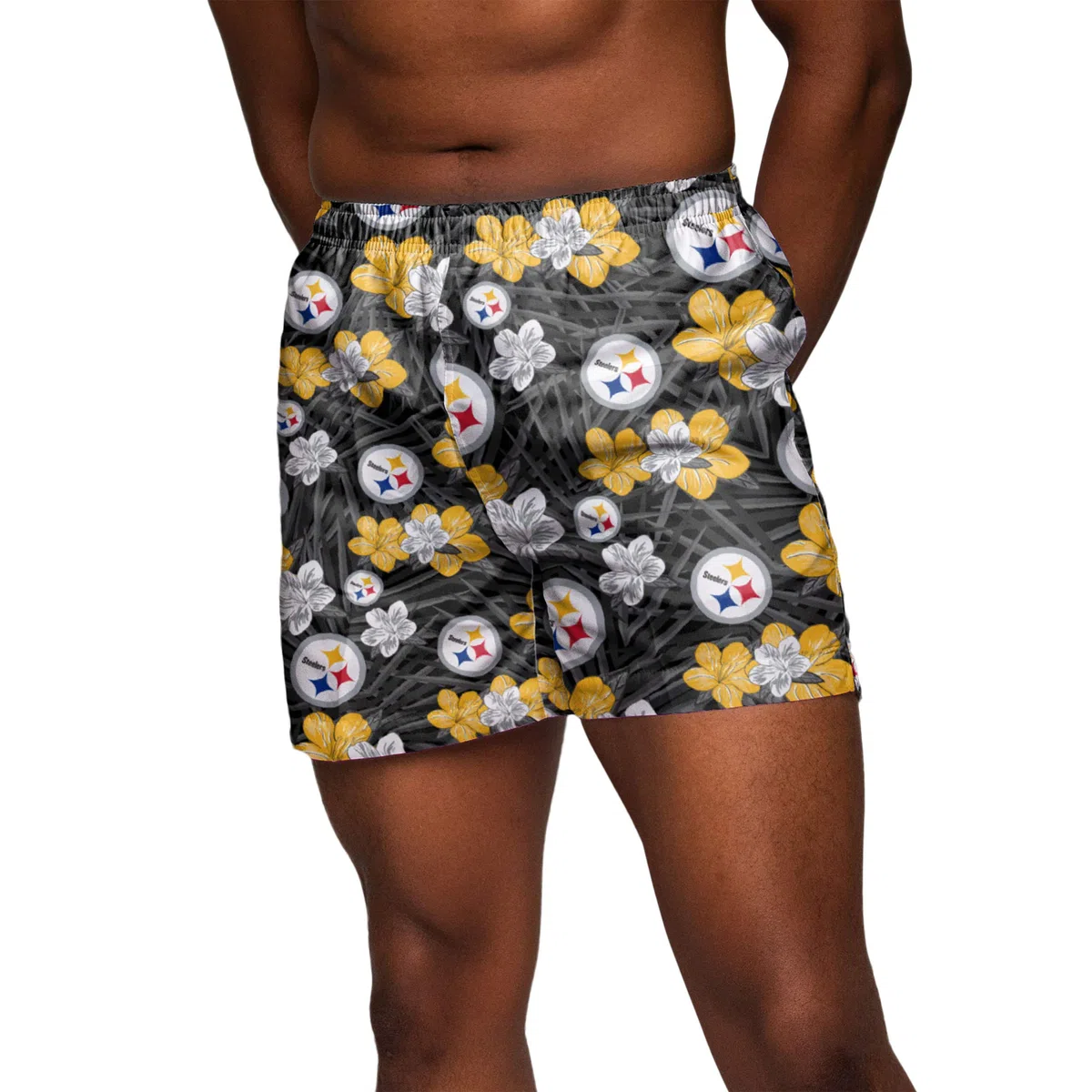 FOCO Bañador para Hombre, diseño Floral Hawaiano Tropical Tropical, Talla M, Hibisco, XL