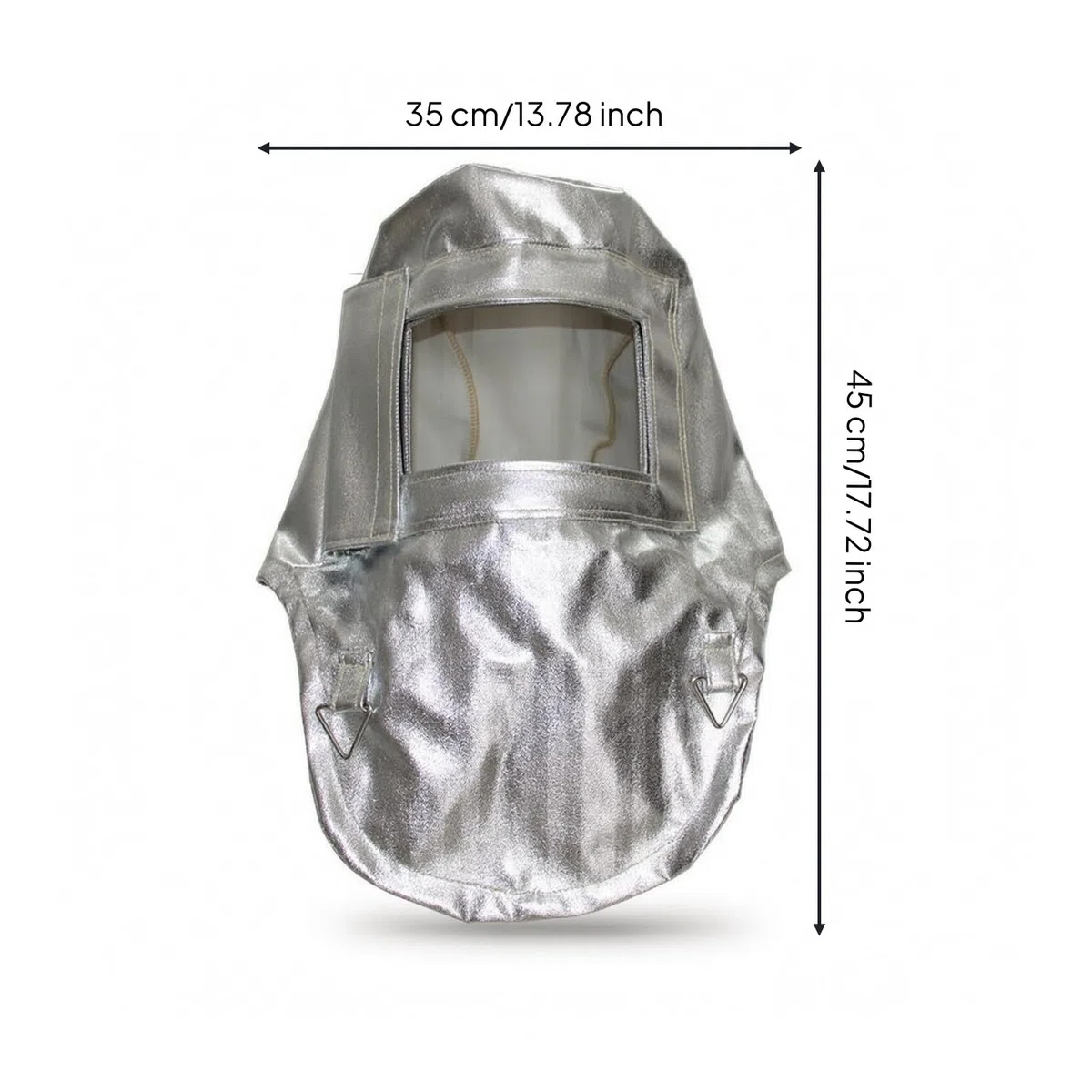 Colcolo Capucha Reflectante de Capucha Anti Casco Térmico Pantalla Facial Protección Térmica Aluminizada con Panel Frontal y Fijación Lateral Despejada