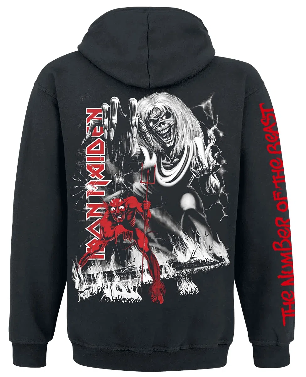 Iron Maiden NOTB Hombre Capucha con Cremallera Negro 50% algodón, 50% poliéster Regular