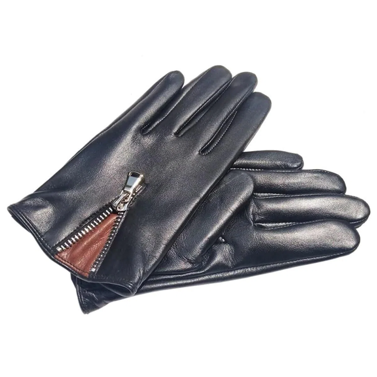 Guantes CáLidos Guantes De Cuero con Cremallera Y Forro Cálido For Mujer con Pantalla Táctil Y Forro Polar For Exteriores Guantes TéRmicos(Large)