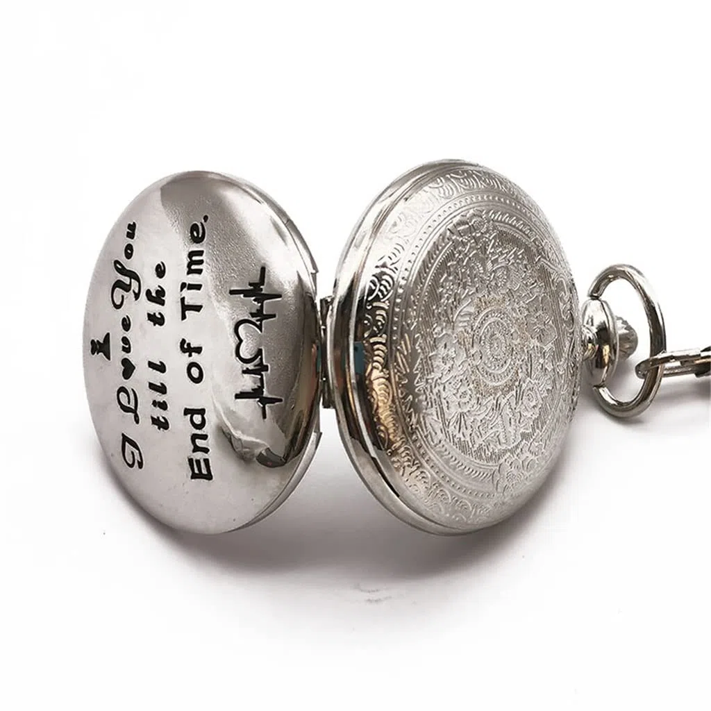 Reloj de Bolsillo de Cuarzo con Letras Vintage, Reloj de Regalo for Mujer y Hombre, el Mejor Reloj de Bolsillo de Regalo Unisex