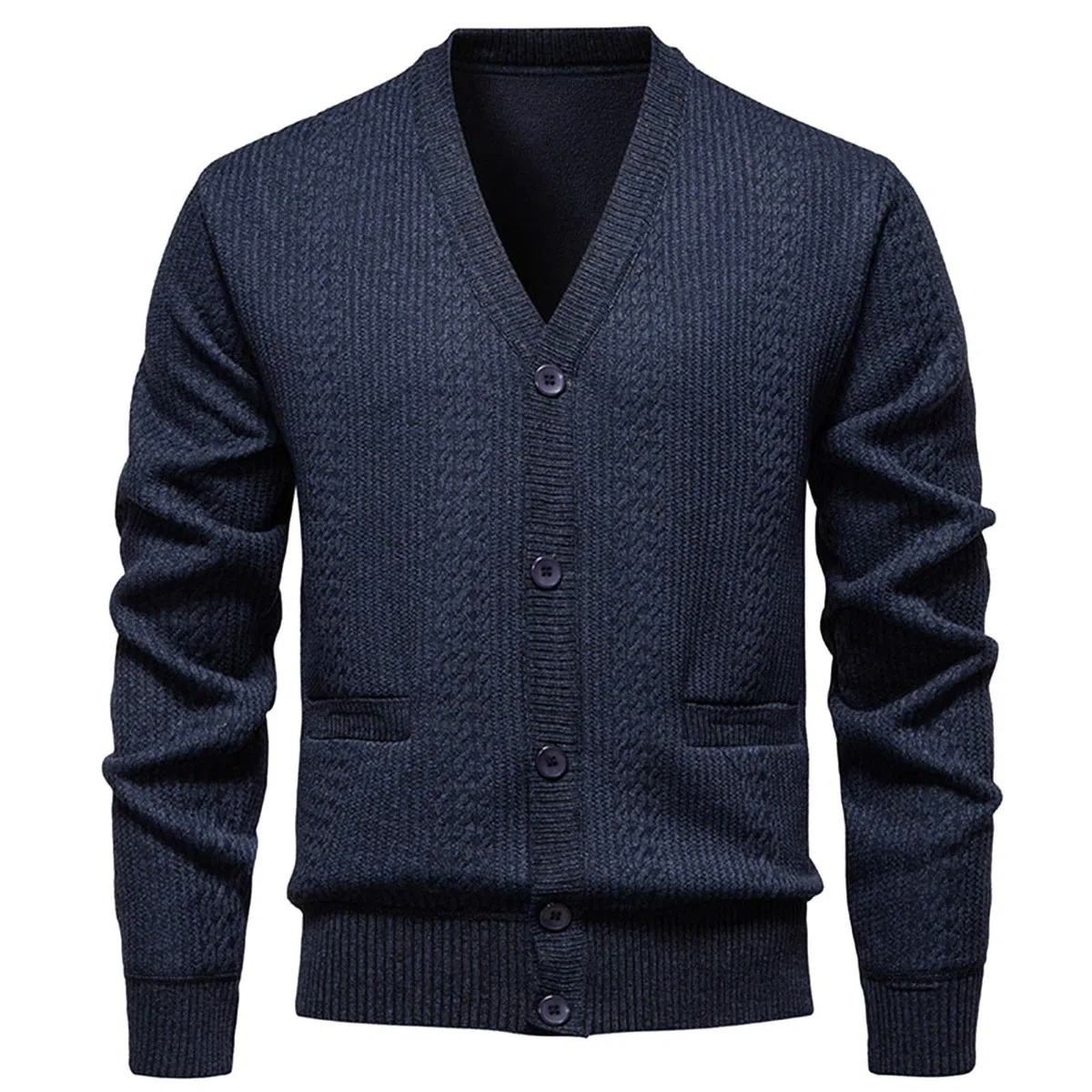Genérico Jersey Cardigan Hombre, Chaqueta De Lana para Hombre Cuello V Cierre De Botones Y Bolsillos para Chaqueta Primavera Y Otoño Cómodo Suave Abrigo Casual Moda para Exterior El Ocio
