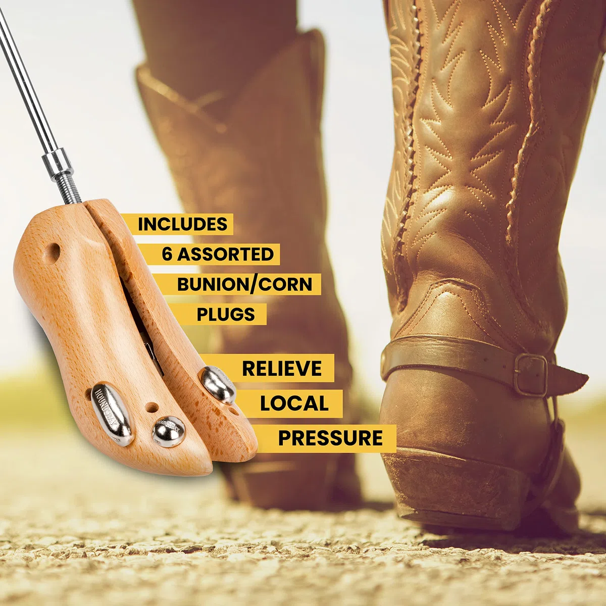 HOUNDSBAY Bloodhound - Estirador profesional de botas vaqueras occidentales para hombres y mujeres, ensanchador de zapatos para botas de vaquero