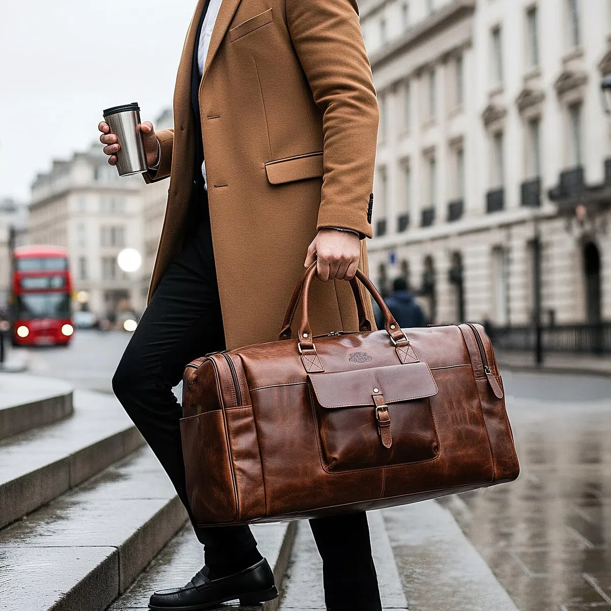 SID & VAIN Bolsa de Viaje Grande Cuero para Hombre I Bolso de Deporte Fin de Semana I Maletín Viaje Weekender, Equipaje de Mano Cabina Yale marrón Hecho a Mano