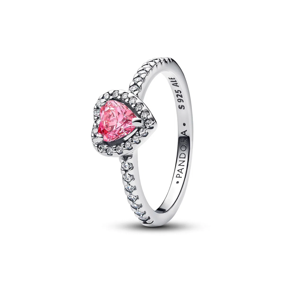 PANDORA Anillo para mujer con corazón exaltado rosa 198421C03