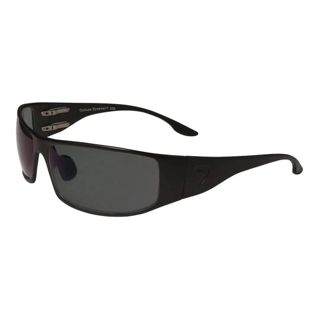 Outlaw Eyewear Adulto, unisex Fugitive armazón táctica negro con lente polarizado gris