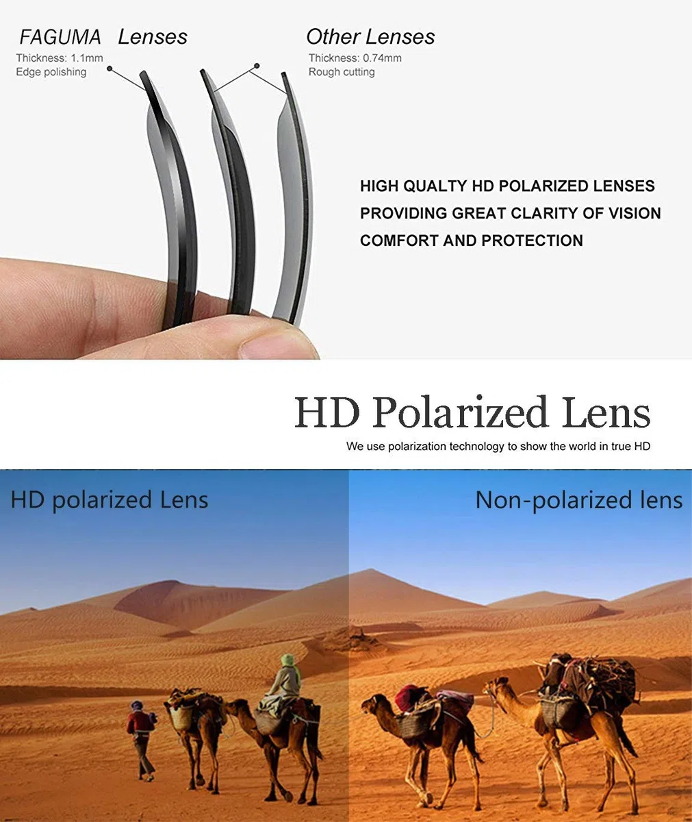 FAGUMA Gafas de sol polarizadas de los deportes para los hombres que conducen la pesca 100% protección ULTRAVI, Marco negro mate/lente de espejo verde.
