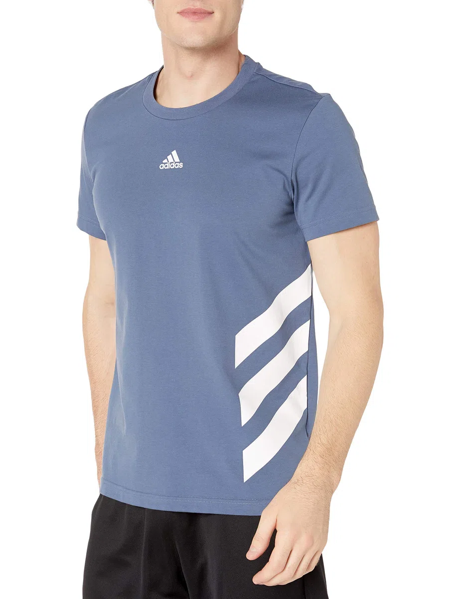 adidas Camiseta de Manga Corta para Hombre con 3 Rayas