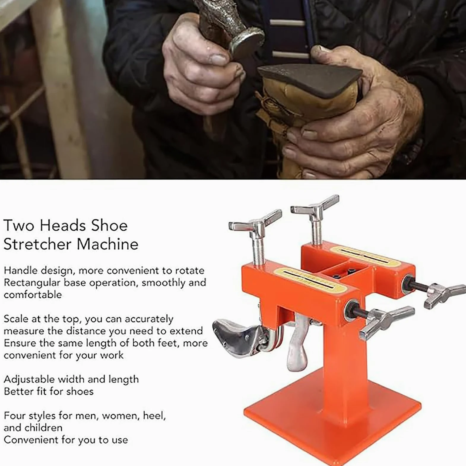 Genérico Ensanchadora de Zapatos de Dos Cabezales, máquina estiradora de Zapatos, ensanchadora de Zapatos Profesional, máquina de expansión de Zapatos de Aluminio de Ancho y Longitud Ajustables.