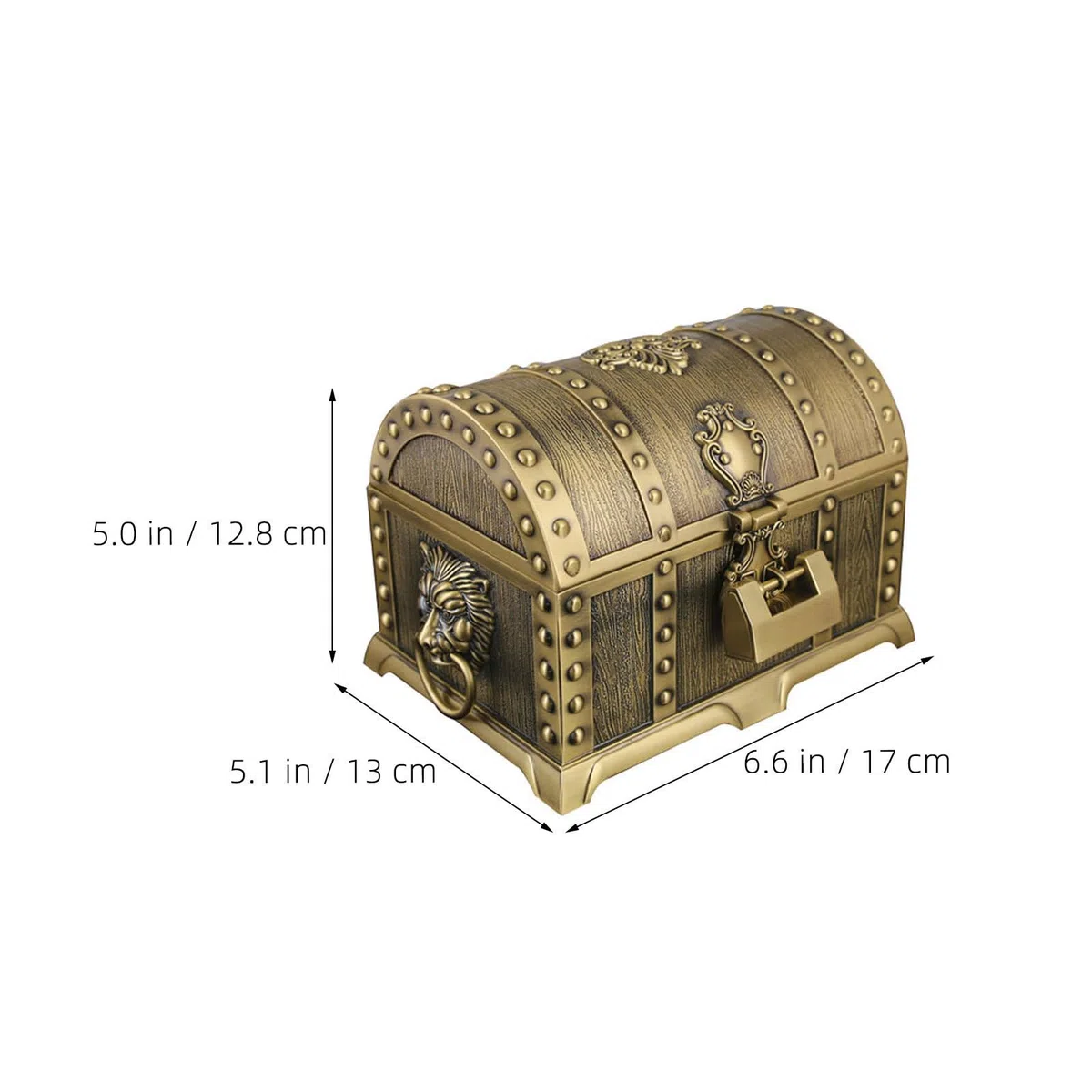 ibasenice Joyero de Estilo Europeo en Aleación con Cerradura, Caja Metálica para Anillos y Pendientes, Almacenamiento Organizado para Mujeres en Diseño Retro Palaciego
