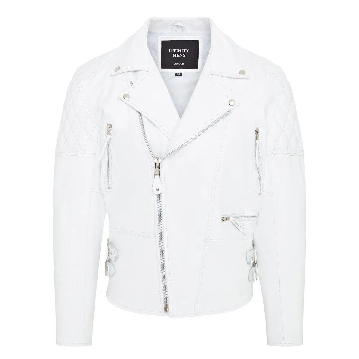 Infinity Leather Chaqueta Motera Brando de Piel de Vacuno Para Hombre