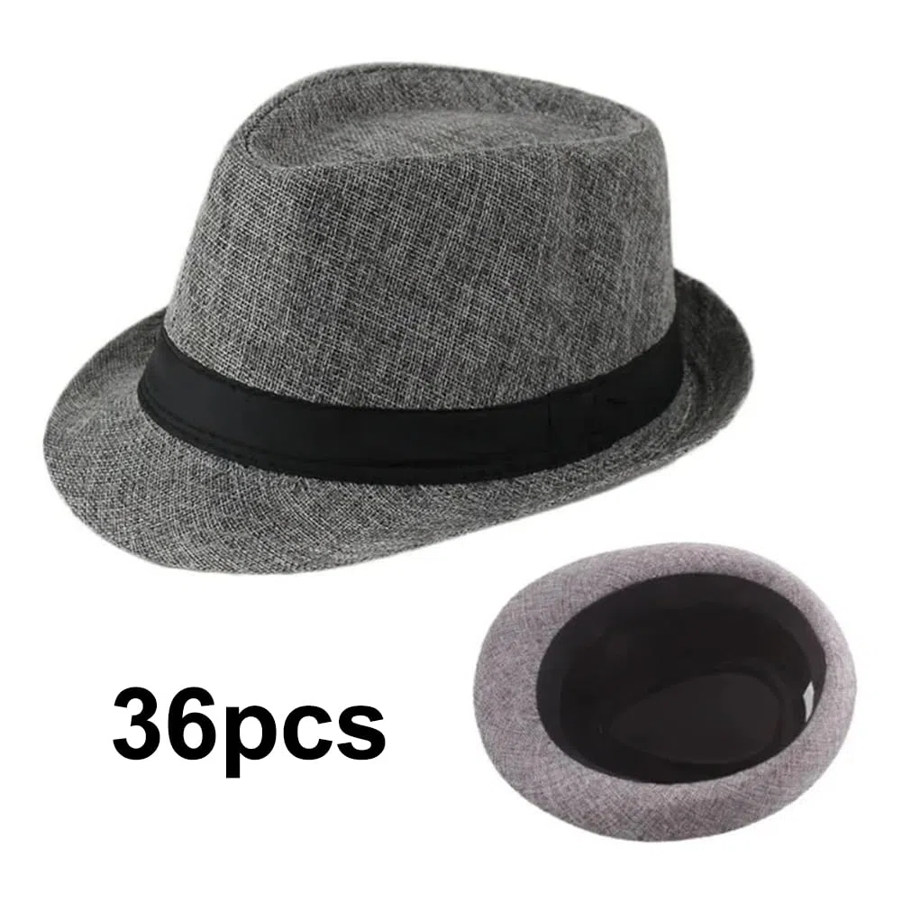 Sombreros Panamá de ala Corta, Sombreros Fedora Unisex para la Playa, Ideales para Fiestas, Disfraces y Bodas.