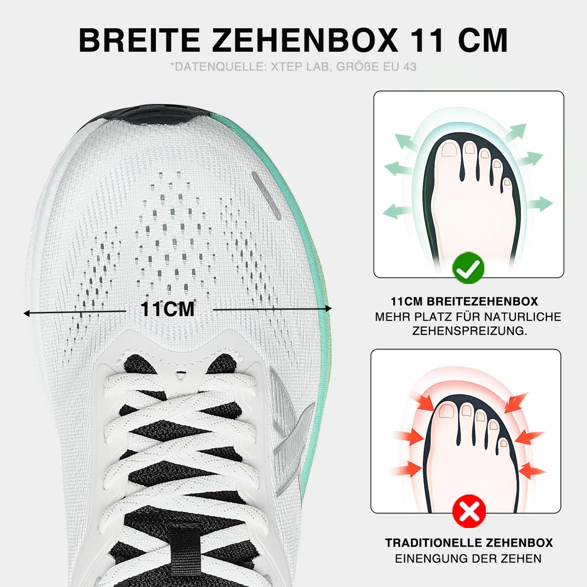 XTEP Zapatillas de correr para hombre extraanchas, zapatillas de correr para hombre, extraanchas, pies anchos, zapatos de correr, amortiguados, transpirables, fitness, gimnasio, zapatillas deportivas