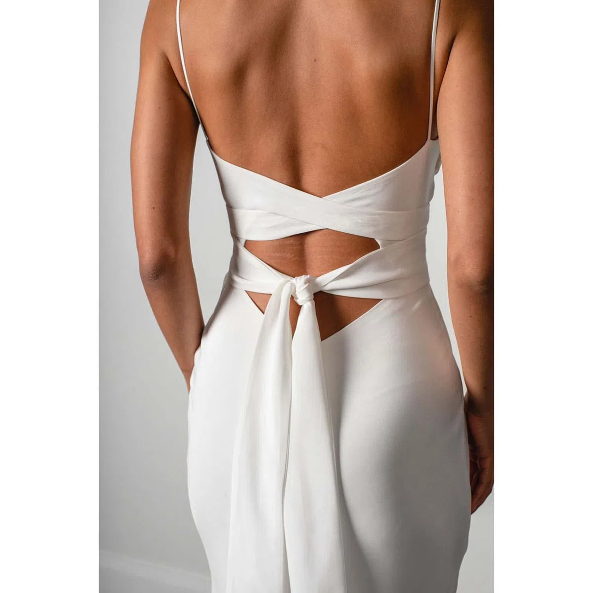 Vestido de Novia, Vestido de Novia de Pecho Bajo, Vestido de Dama de Honor sin Mangas, Blanco, 16