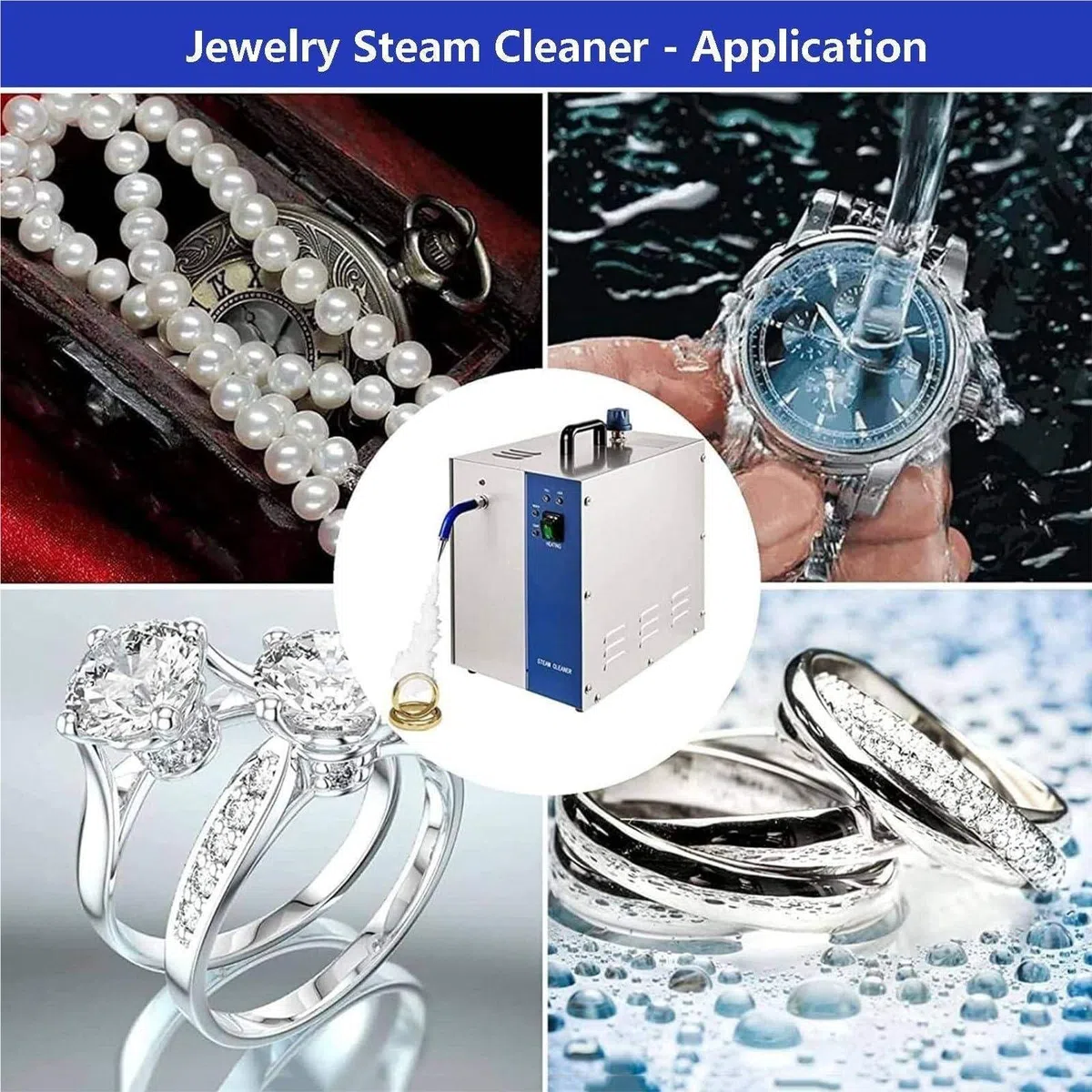 Limpiador de para Joyas Maquina con Calentador Acero Inoxidable Equipo de Lavado para Limpieza Oro Plata 2L 1300W Profesional Laboratorio Estudio