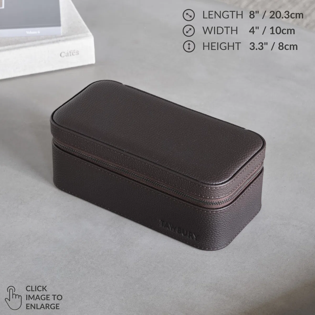 TAWBURY Caja de reloj de cuero 3 relojes hombres viajes