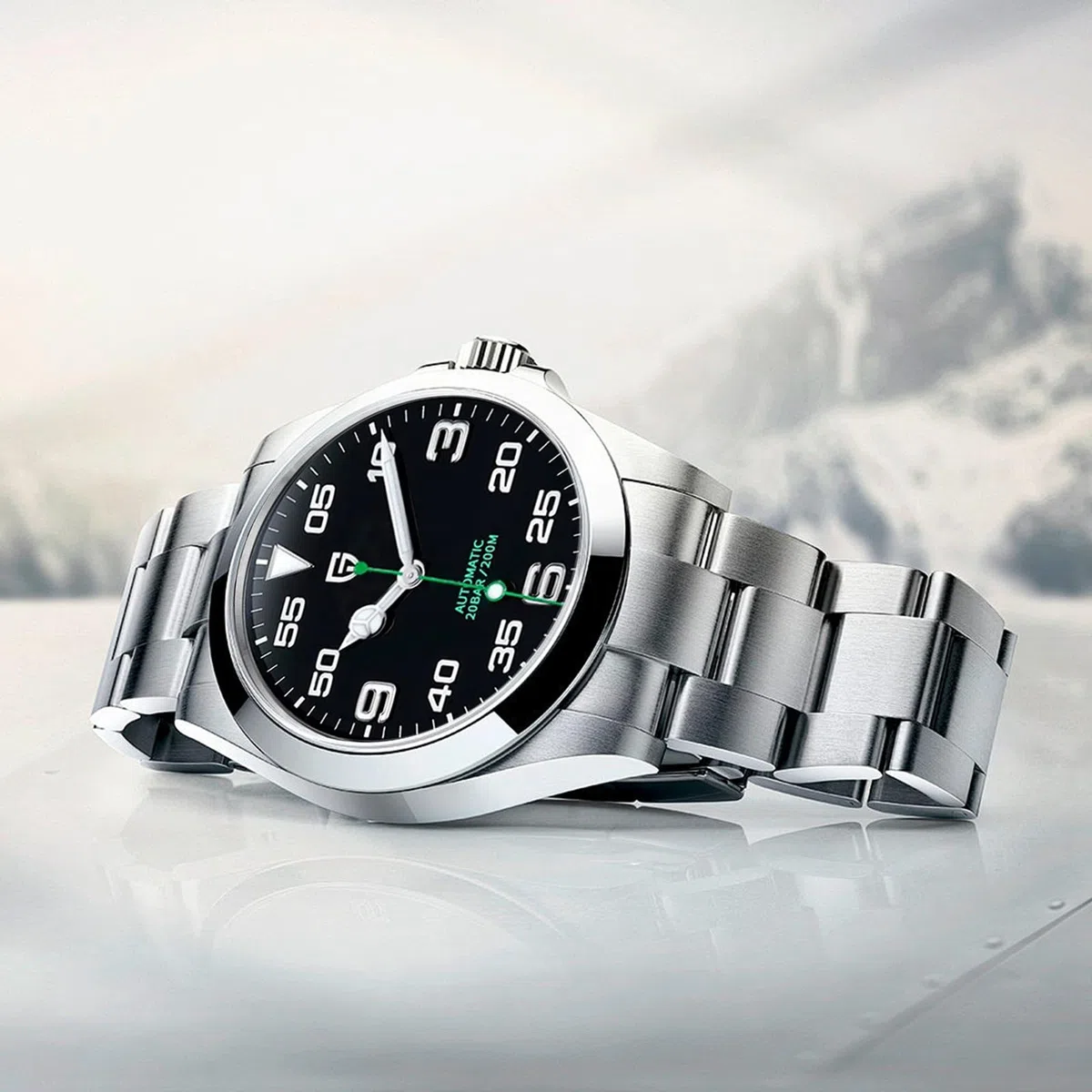 Pagani Design Relojes para Hombre Movimiento mecánico japonés automático NH35 Resistencia al Agua 200 Metros Pulsera de Acero Inoxidable japonés Resistente a los arañazos Cristal Mineral