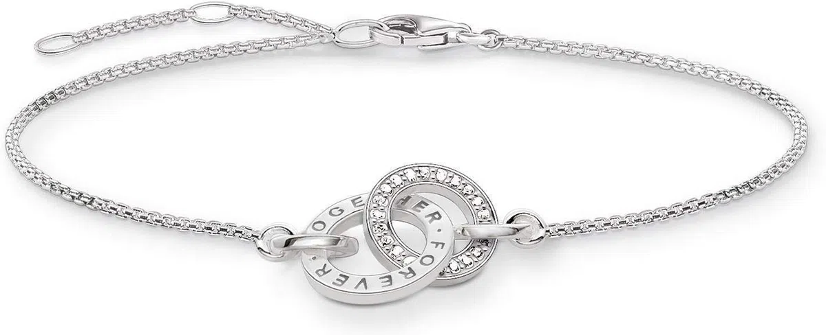 Thomas Sabo Pulsera para mujer Together Forever Zirconia 925 Sterling Silver A1551-051-14-L19,5V