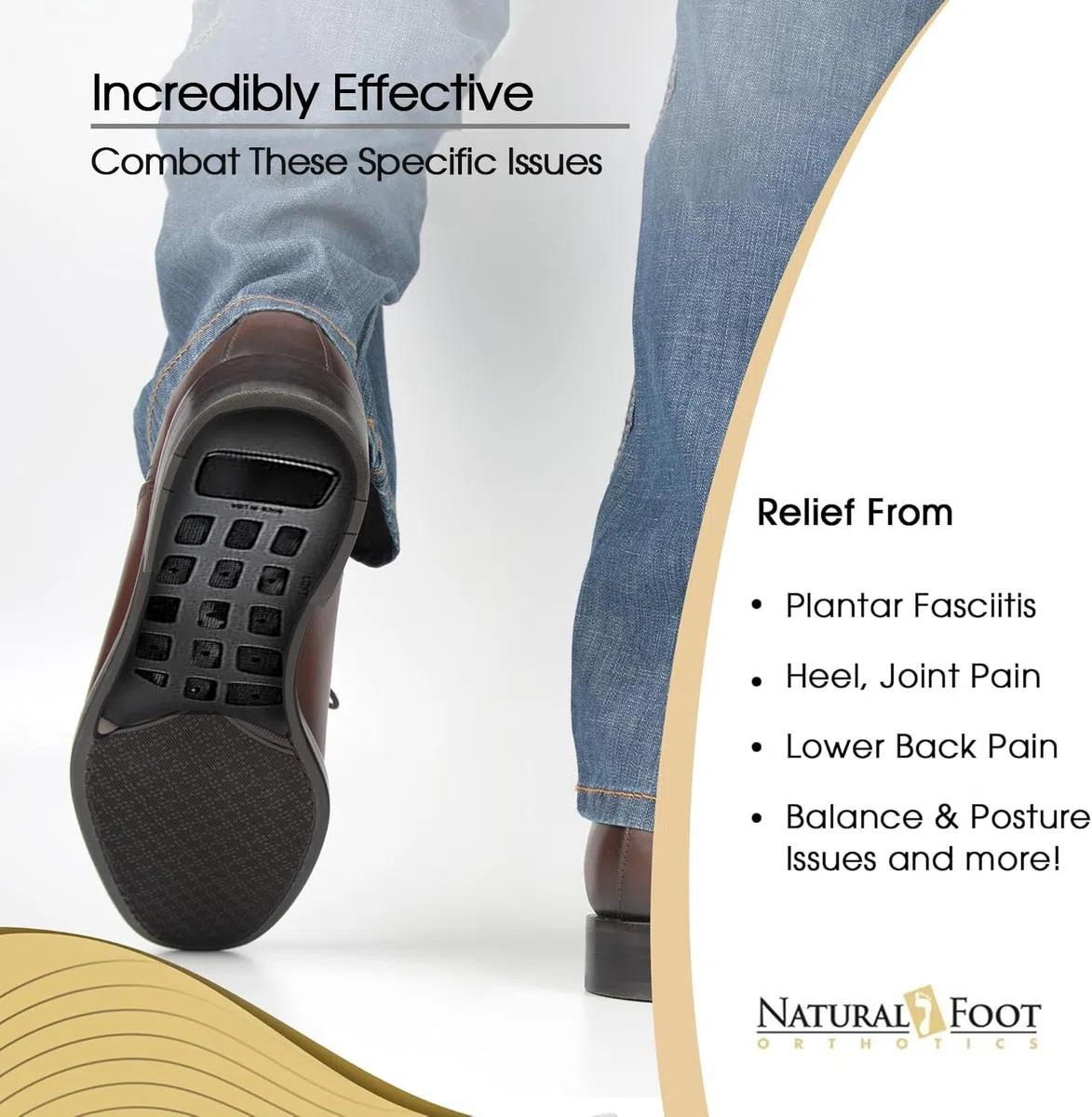 Natural Foot Orthotics - Plantillas ortopédicas para pies planos o arcos bajos, Men's 11-11.5 / Women's 12-12.5, 1