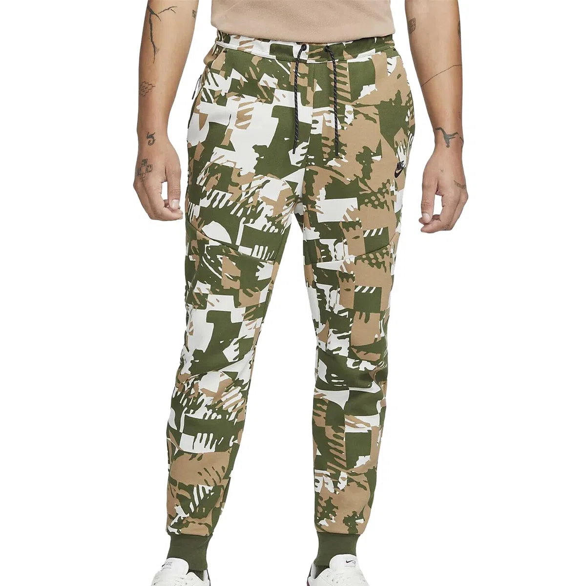 Nike Sportswear Club - Pantalón deportivo para hombre, hueso claro/verde áspero-negro, X-Small
