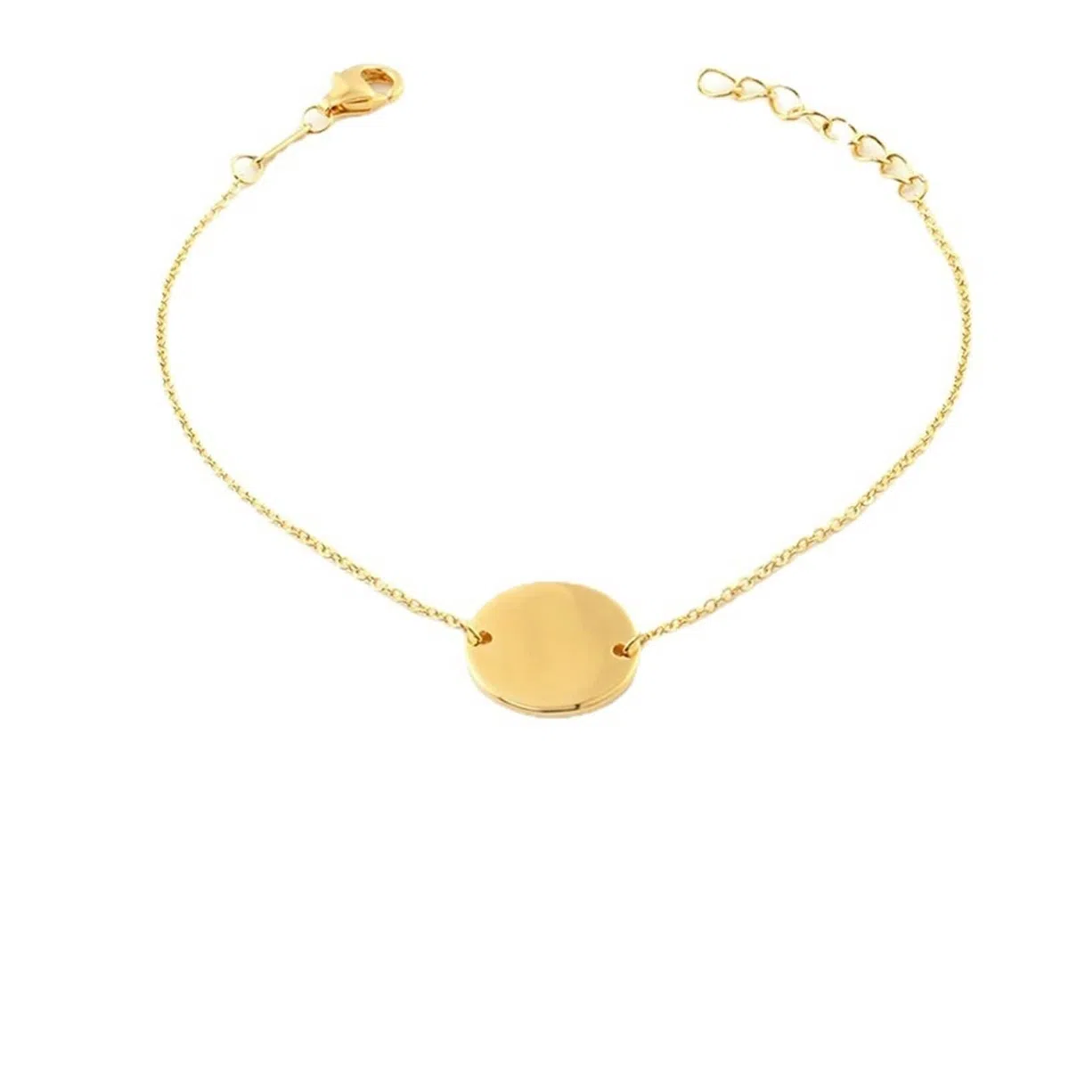Pulsera de moda para mujer, de oro amarillo con lentejuelas pulidas, para promesa de boda