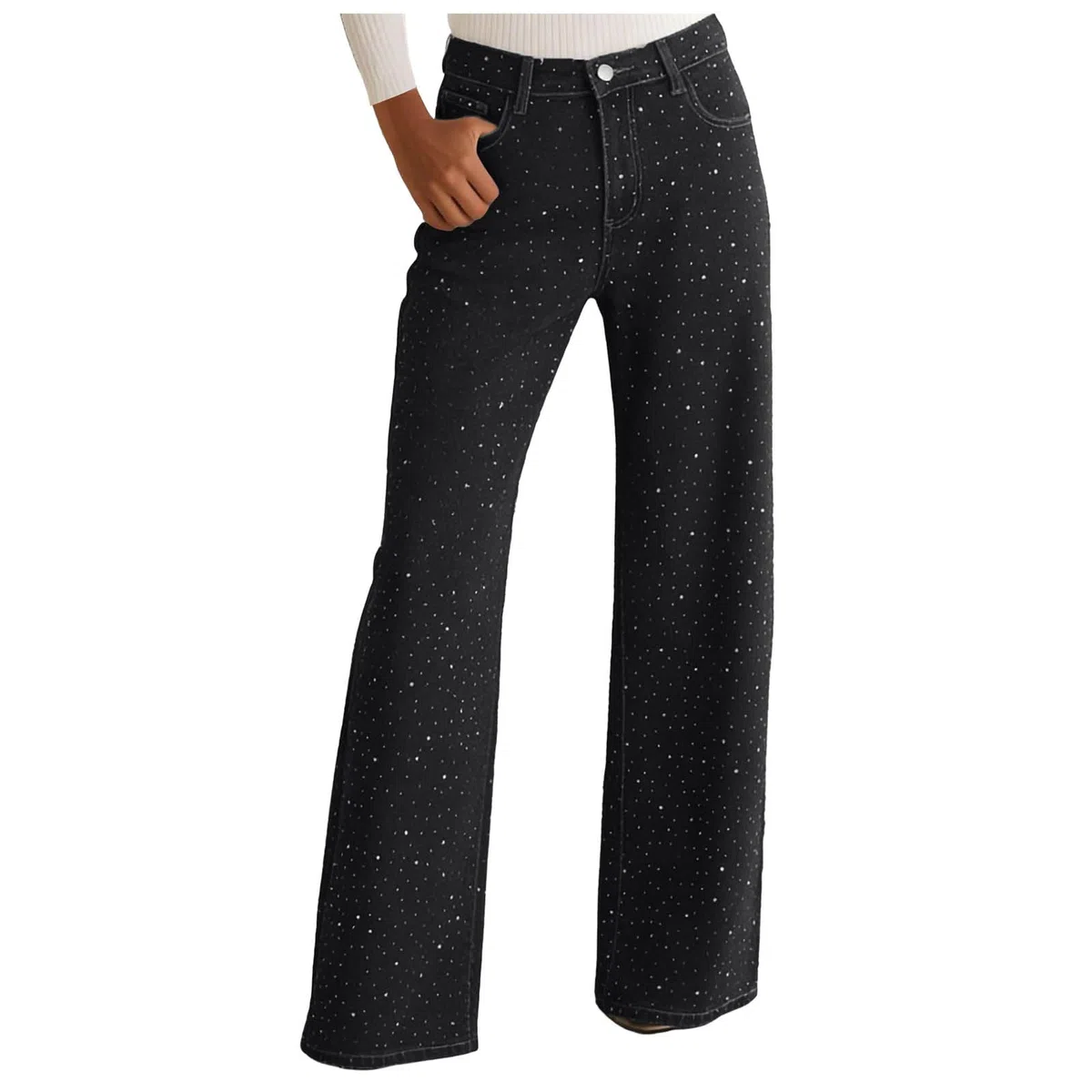 Genérico Baggy Mujer Pantalones Vaqueros Holgados para Mujer Vaqueros Elásticos Pantalones Ajustados para Cintura Alta Aspecto Desgastado Efecto De Lavado