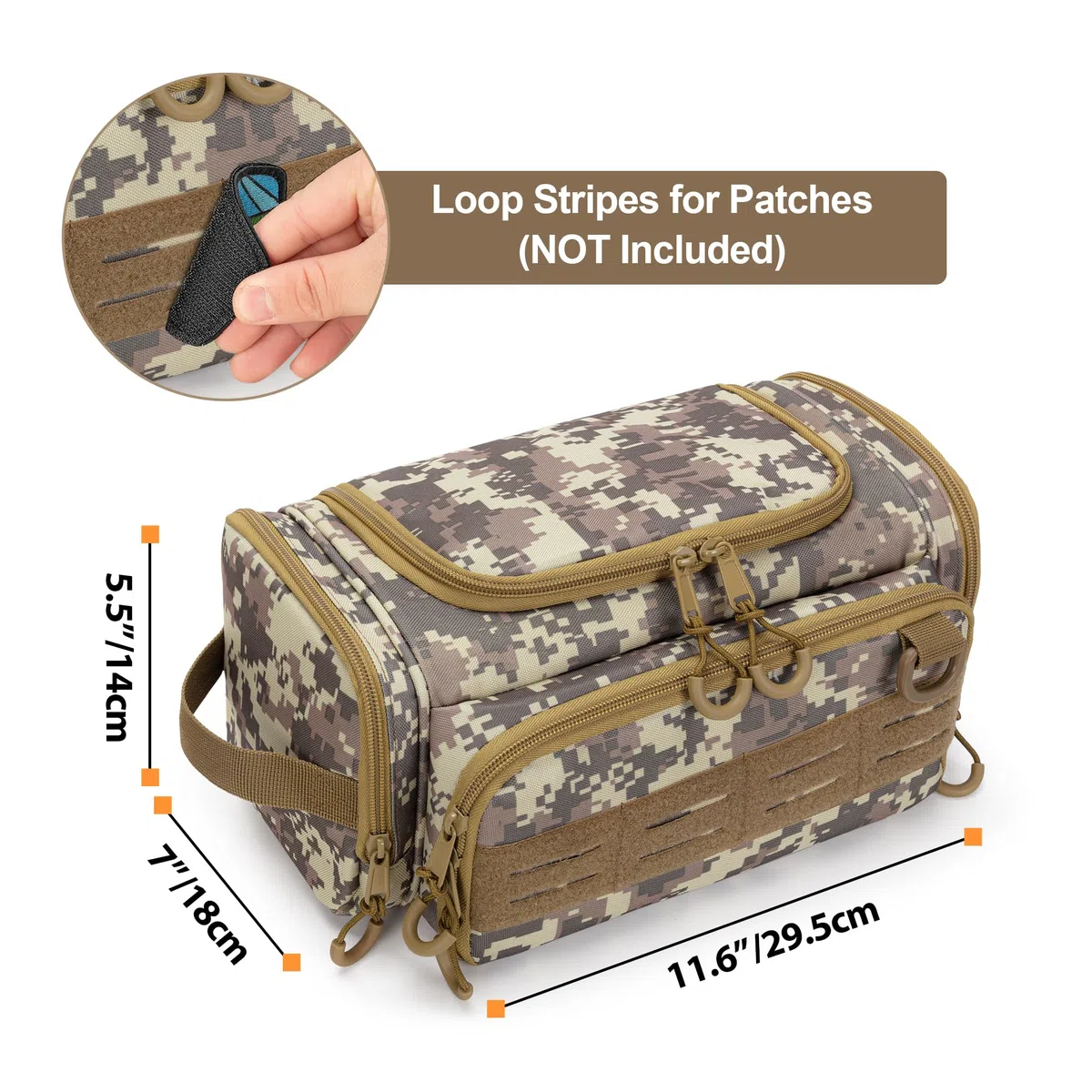 Neceser táctico para hombre, bolsa de higiene colgante, Amarillo (Desert Yellow), Táctico/resistente