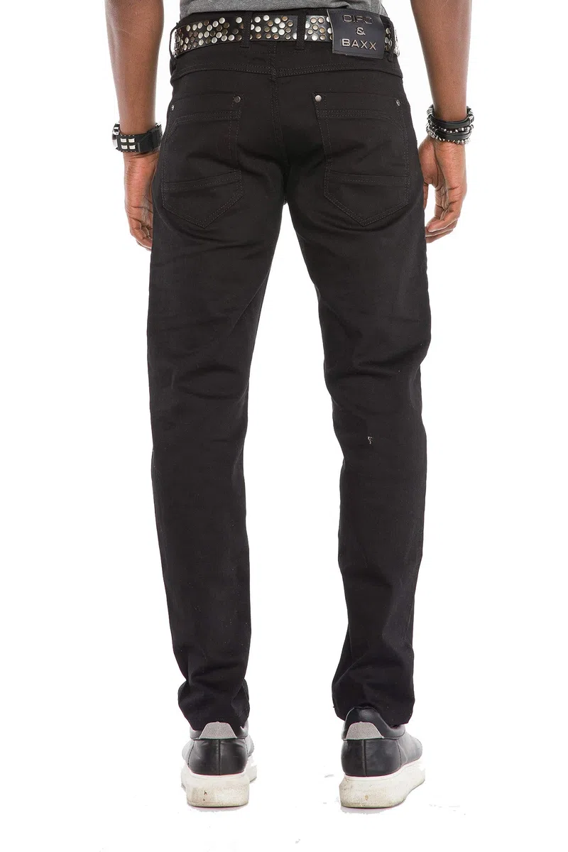 Cipo & Baxx Pantalones vaqueros de corte recto para hombre, con cremallera