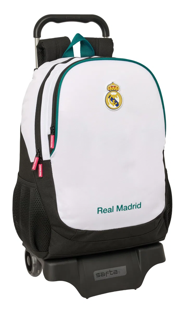 Safta REAL MADRID EQUIPACIÓN 26/27 - Mochila Escolar con Carro, Ideal para Niños de Diferentes Edades, Cómoda y Versátil, Calidad y Resistencia, 33x15x43 cm